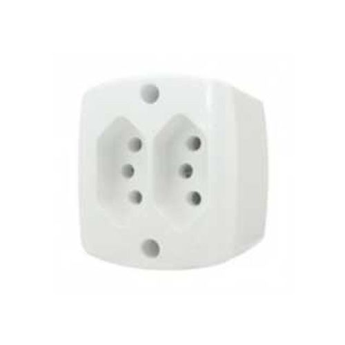 CONJUNTO 2 TOMADAS EXTERNA RETANGULAR SOBREPOR 3 PINOS 20A BRANCO