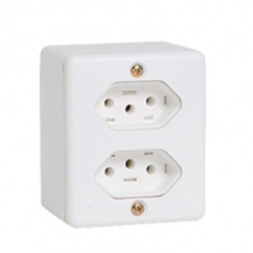 SISTEMA-X BRANCO BOX 1 TOMADA BIPOLAR 3 PINOS 20A 63141 ILUMI