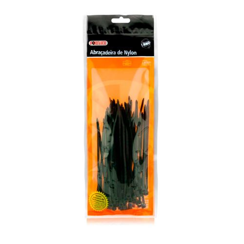 ABRACADEIRA DE NYLON 370X7,0 PRETA C/50 FOXLUX