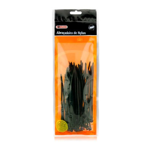 ABRACADEIRA DE NYLON 370X7,0 PRETA C/50 FOXLUX