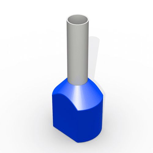 TERMINAL ILHÓS DUPLO TUBULAR 2X2,5MM² 21A AZUL 100UN DECORLUX