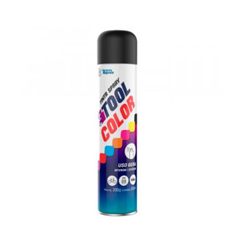 SPRAY USO GERAL PRETO BRILHANTE 350ML TOOLCOLOR